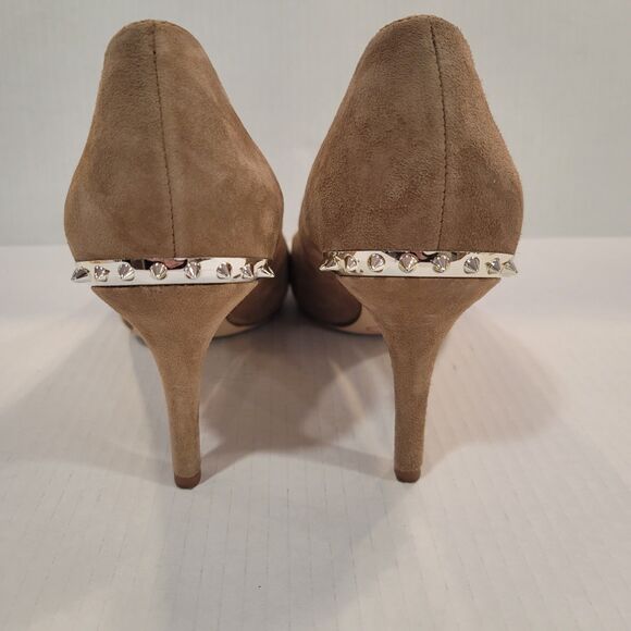 Sam Edelman Tonia Tan Suede Leather Spikes Heels Size 9.5M Pointed Toe Pump - Picture 2 of 8